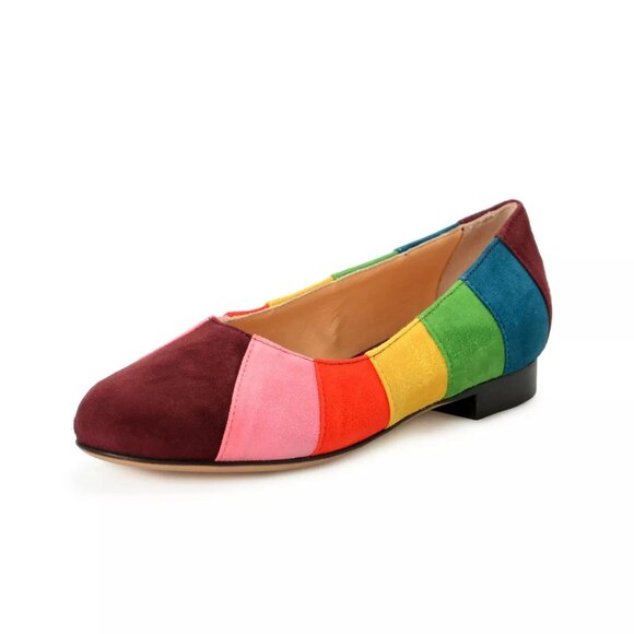 Ballet Flats Charlotte Olympia Girls "INCY PRISCILLA" Multi-Color Suede Shoes